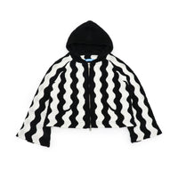 WAVEY CABLE KNIT HOODIE