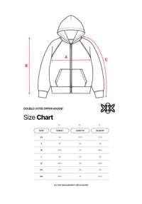 DOUBLE LAYER ZIP HOODIE